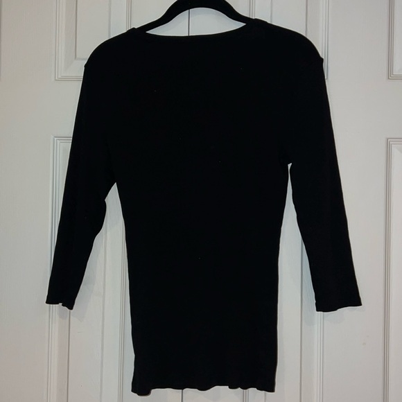 Guess black  knit ribbed top Sz M - Picture 9 of 11